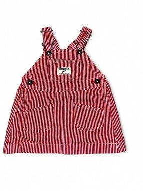 Vintage OshKosh B’Gosh Red Stripe Overall Dress Jumper